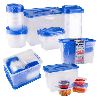 Produktbild von SuperButelki.pl – MULTIBOX-Behälter-Set 50 Stück 250 ml, 280 ml, 700 ml, 750 ml, 11,4 l, Frischhaltedosen mit Deckel – auslaufsicher und übersichtlich