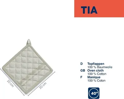 Produktbild von Topflappen, Baumwolle, Grün mit Streifen, 20 x 20 cm - Kela | Tia