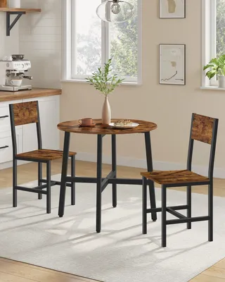 Produktbild von VASAGLE Essgruppe, Küchentisch mit 2 Holzstühle, Esstisch-Set