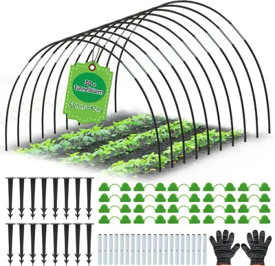 Imagen del producto de Arco de fibra de vidrio, 30 unidades, de 38 cm de largo, para uso en jardines