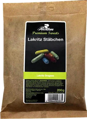 Produktbild von Rexim Lakritz Stäbchen, Dragees, 200 g