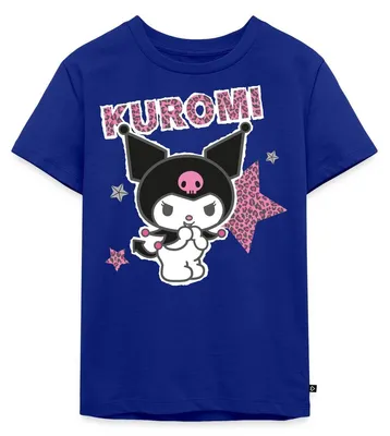 Produktbild von Spreadshirt Kuromi Mit Schriftzug Leo Stil Kinder Premium T-Shirt, 98/104 (2 Jahre), Royalblau