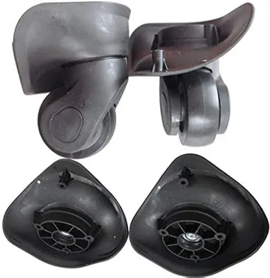 Image de Roues de rechange pour valises, réparation de valises, roues de rechange en caoutchouc pour valises à roulettes, accessoires de voyage (noir, taille S)