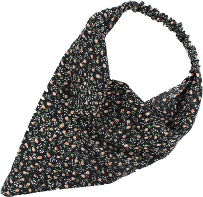 Produktbild von Damen-Stirnband, dekorativ, Polyester, Sommer, Blumendruck, elastisch, Haarschal, Haar-Accessoires, Schwarz