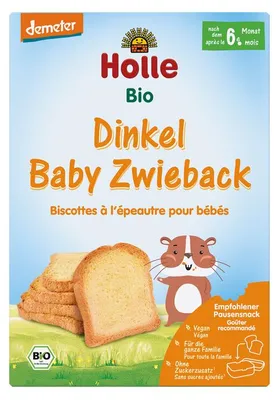 SUCHARKI ORKISZOWE PO 6 MIESIĄCU DEMETER BIO (2 x 100 g) 200 g - HOLLE