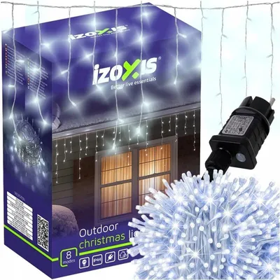 Zdjęcie produktu dla Izoxis 26705 Lampki choinkowe 500 LED, IP44, 8 trybów, 22,5 m, zimna biel