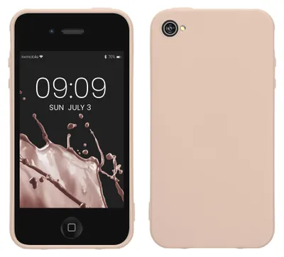 Produktbild von kwmobile Hülle für Apple iPhone 4 / 4S TPU Case - Handyhülle unterstützt kabelloses Laden, flexible Schutzhülle, gummiertes Cover in Coconut Swirl