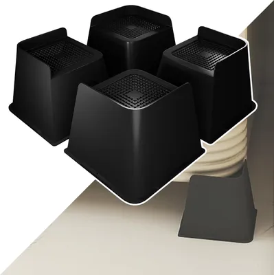 Produktbild von TRMLBE Möbelfüße 4 Stück Möbelerhöhung 12 cm Höhe Tischerhöhung PP Betterhöhung Stuhlerhöhung Möbelbeine für Möbel Tisch Stuhl Sofa, L-Type