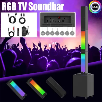 Produktbild von 4-In-1 RGB Bluetooth Soundbar für TV Heimkino 3D Surround Subwoofer Lautsprecher