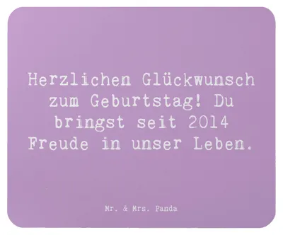 Produktbild von Mr. & Mrs. Panda Mauspad Spruch 2014 Geburtstag Freude - Lavendeltraum - Geschenk, Geburtstagsgeschenk, Mouse Pad, Happy Birthday, Geburtstagserinnerungen, mousematte, pc