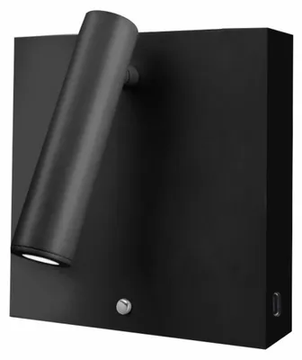 Obrázok produktu pre Nástenná LED svietidlo Sweet Wall 4 W, 2700 K, uhol vyžarovania 20°, nastaviteľné, s integrovanou nabíjačkou USB-A/C, matná čierna – Beneito & Faure
