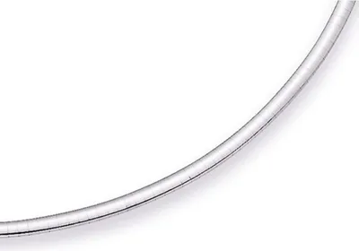 Produktbild von 3mm Halsreif Omegareif Omegakette flach 585 Gold Weißgold Goldkette 45cm Damen