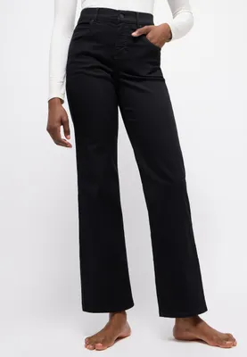 Produktbild von ANGELS LARA Damen Jeans mit weitem Bein, klassischer Schnitt, Schwarz, Größe 42/30