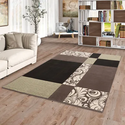 Produktbild von Teppich Modern Trendline Braun Beige Modern Karo, Größe:140x200 cm