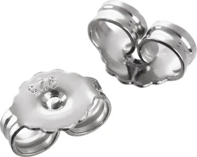 Produktbild von 3 Paar 925er Sterlingsilber rhodiniert. 5,4mm Gegenstecker Butterfly Verschluss