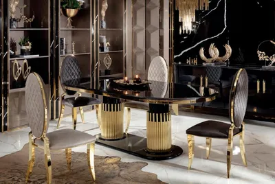Produktbild von Esszimmer Set 5tlg Esstisch 4x Stühle Garnitur Lehnstühle Modern Erwachsene Neu