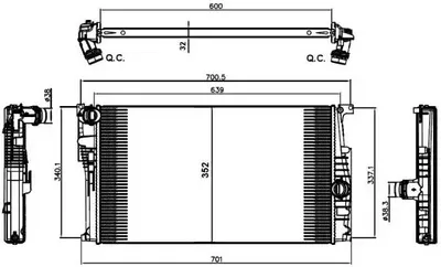 Produktbild von VALEO 735454 Kühler Wasserkühler Motorkühler für BMW 1 Schrägheck (F20) 3 Touring (F31) 3 Limousine (F30, F80) 4 Gran Coupe (F36) 3 GT (F34)