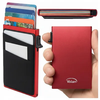 Produktbild von Kreditkartenetui Kartenhülle Slim - RFID NFC Schutz Blocking Schutzhülle Blocker | Aluminiumlegierung - bis zu 6 Kreditkarten | VOLAN®