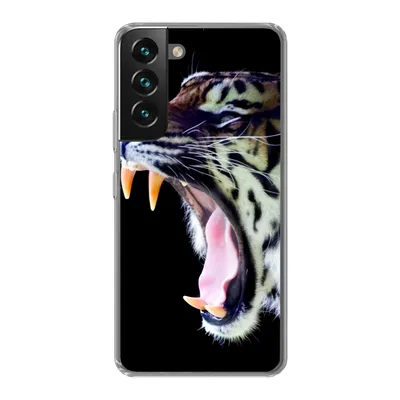 Produktbild von MuchoWow® Handyhülle Schutzhülle Hülle für Samsung Galaxy S22 Brüllender Tiger auf schwarzem Hintergrund Silikon Softcase Handy Hülle