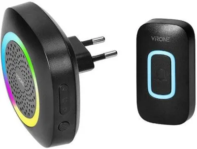 Produktbild von Virone Funk-Türklingel-Set 300 m schwarz Plug-in + RGB – 8415501