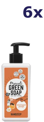 Zdjęcie produktu dla 6 szt. mydła do rąk Marcel's Green Soap o zapachu pomarańczy i jaśminu (250 ml)