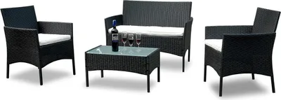 Immagine prodotto di Gruppo di sedute Yakimz in polyrattan 7 pezzi incl. cuscino tavolo marrone