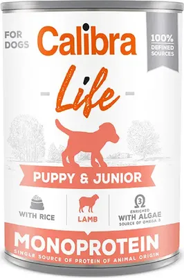 Productafbeelding van CALIBRA DOG LIFE DOSE PUPPY & JUNIOR LAM EN RIJS, 6 x 400 gram