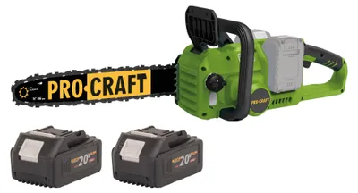 Obrázok produktu pre Procraft PCA42/2 Akumulátorová reťazová píla 40 V ( 2x 20 V ) 406 mm Bezkartáčová + 2x akumulátor 4,0 Ah - bez nabíjačky