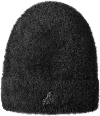 Kangol Faux Fur Mütze mit Umschlag in schwarz