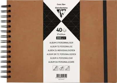 Produktbild von Clairefontaine 3x Album DIY 40 Blatt Kraftpapier 27x20cm Kartonbraun 95431C