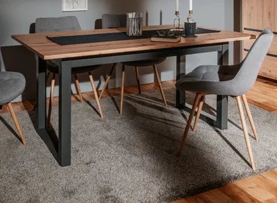 Produktbild von Esstisch Artisan Eiche und Anthrazit Industrial ausziehbar 160 - 200 cm bis 8 Personen Malta
