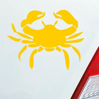 Produktbild von Auto Aufkleber Sternzeichen Krebs Crab Tier Motorrad KFZ Roller 10x8 cm Gelb Sticker Heckscheibenaufkleber