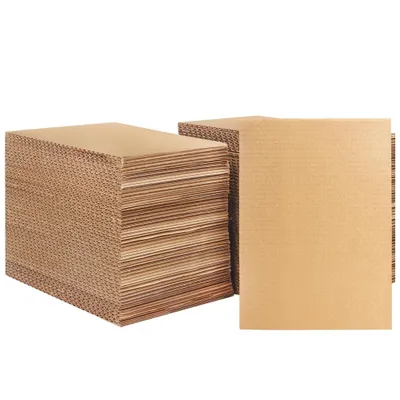 Produktbild von Belle Vous Braune Wellpappe zum Basteln (100 Stück) - Wellpappe Verpackung 18 x 12,5 cm - 2,8 mm Dicker Flacher Kraftkarton für den Versand Kunst