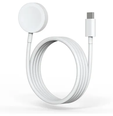 Produktbild von Qost - Apple Watch Ladekabel USB-C – 1 Meter – Weiß – Magnetisches Ladegerät – Schnellladung 10W