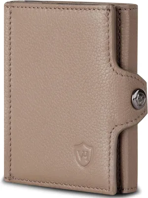 Produktbild von Slim Wallet Leder mit Münzfach RFID Schutz Mini Geldbörse Kartenetui Portemonnaie Dünn Kompakt Scheinfach Herren Damen Geschenkbox