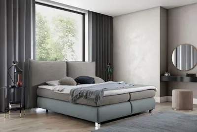 Obrázek produktu pro Manželská postel 180x200 DESPINA - šedá + topper
