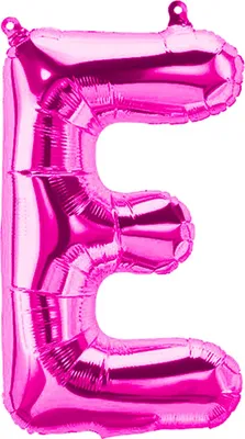 Zdjęcie produktu dla Balon foliowy litera E, różowy, ok. 40 cm, do napełniania powietrzem