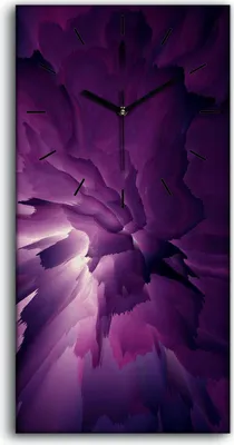 Produktbild von Dekor Leinwand Uhr Wandbilder Quarz 30x60 Abstrakte violette Aquarellfarbe - schwarze Hände