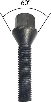 Produktbild von 10x Radschraube M12x1,5 Kegelbund 60° schwarz 39 mm | Schlüsselweite 17 mm kompatibel mit Renault 5 E-Tech Arkana 4x4