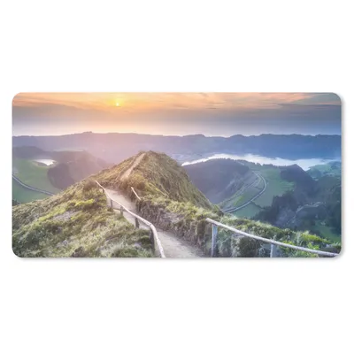 Produktbild von MuchoWow® Mauspad Mousepad Berge - Sonne - Natur 60x30 cm - Mousepads - Maus Mat - Pad - Mausunterlage - Nachhaltig