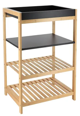 Immagine prodotto di Tendance - Scaffale con 4 ripiani - 70 cm - Beige Nero - Bambù