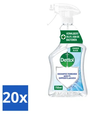 Produktbild von 20 x Dettol Allesreiniger Spray ohne Bleiche - 750 ml - Vorteilspackung - 20 Stücke