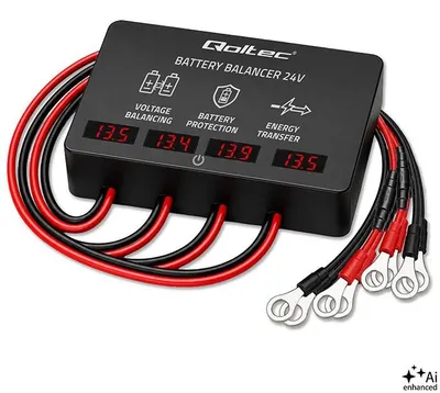 Produktbild von Qoltec Spannungsbalancer 48 V, 10 A für 4 × 12-V-Akkus, AGM/GEL/LiFePO4