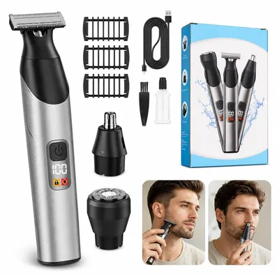 Produktbild von 3-in-1 Herren, Magnetkopf, IPX7 Haarschneider, 10000 U/min, LED, 90 Min, USB-C – für Körper & Gesicht
