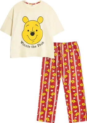 Produktbild von Winnie the Pooh - Schlafanzug mit langer Hose für Damen, kurzärmlig NS9382 (M) (Bunt)