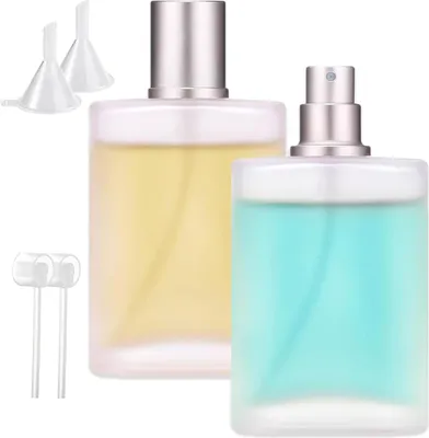 Produktbild von Parfumzerstäuber Set von 2 - 100 ml nachfüllbare Frosted Parfümflaschen für Frauen - mit Verpackungswerkzeug