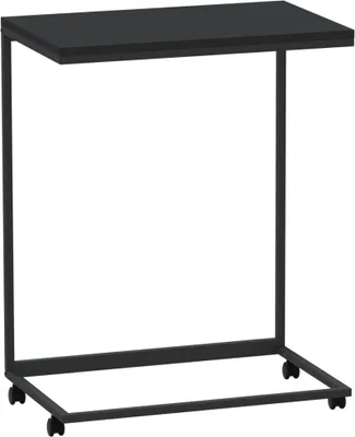 Zdjęcie produktu dla vidaXL Stolik boczny na kółkach czarny 55x35x70 cm Materiał drewnopochodny