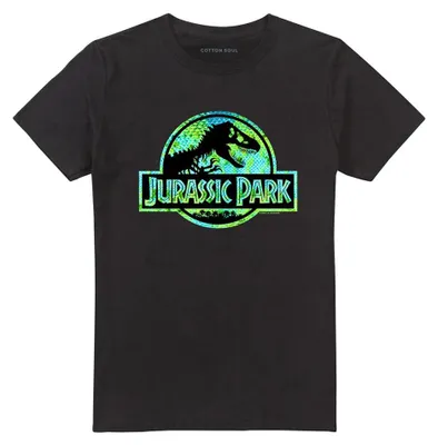 Image de T-shirt "Dino Scale" pour hommes/femmes, modèle unie, Jurassic Park, référence TV43262 (taille S), couleur noire