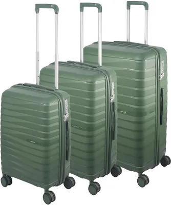 Imagen del producto de Maleta rígida de 3 piezas, color verde