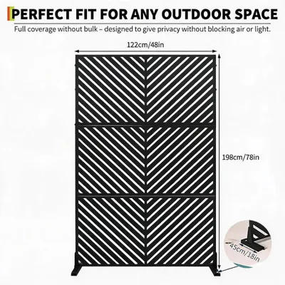 Zdjęcie produktu dla Parawan do ogrodu – przegroda zewnętrzna – HDPE – wolnostojący – odporny na warunki atmosferyczne – 122 x 198 cm – ZY-004